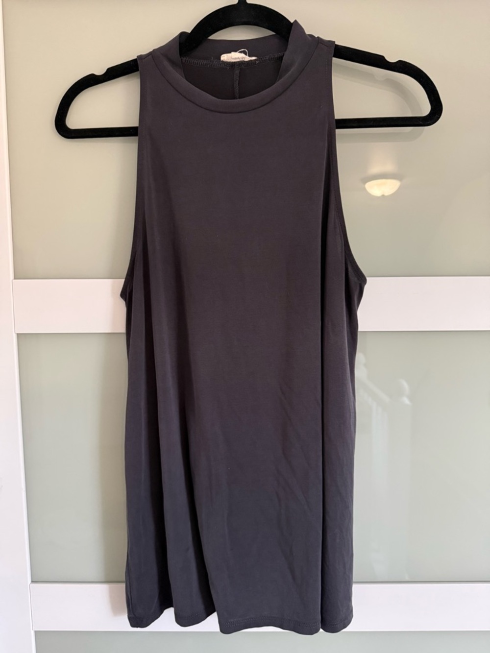 silence + noise Charcoal Mock Neck Sleeveless Tank